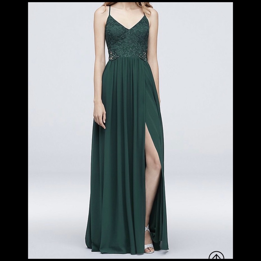 David’s Bridal by City Triangle Green Prom Dress